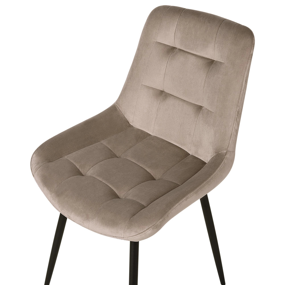 Set di 2 sedie da pranzo in velluto grigio gambe in acciaio Nero sedie moderne imbottite