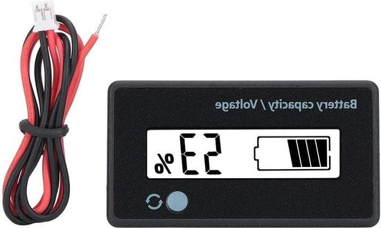 LCD digitale batterijcapaciteitsmetro con allarme lampeggiante 12-84V multimetro per monitorare la capacità batterica accumulatori - bianco.