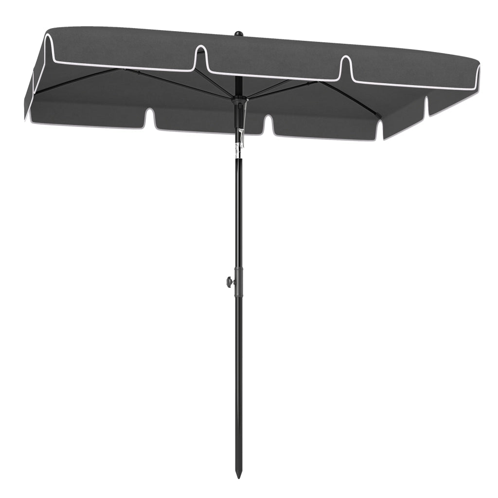 Ombrellone da Giardino rettangolare inclinabile ¨C Minimal ¨C 2x1.3m grigio metallo polyester
