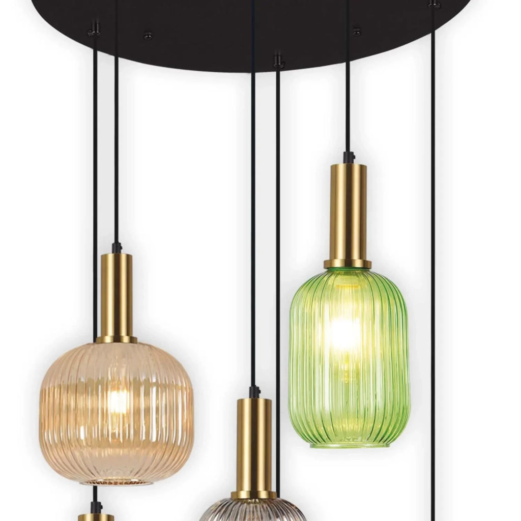 LÚZETE - LÁMPARA DE TECHO 6 LUCES TULIPAS COMBINADAS Ø70 E27 SHELBY