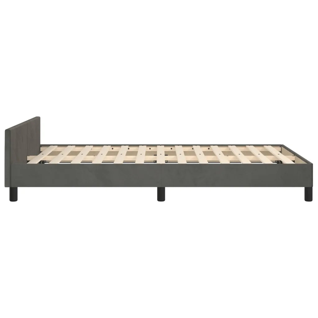 Giroletto senza Materasso-Struttura Letto Grigio Scuro 120x200 cm Velluto 474613