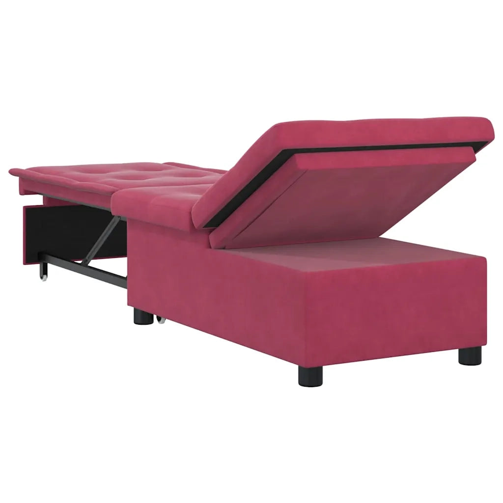 Divano letto Rosso Vino 194 x 67 x 82 cm Velluto 42008599