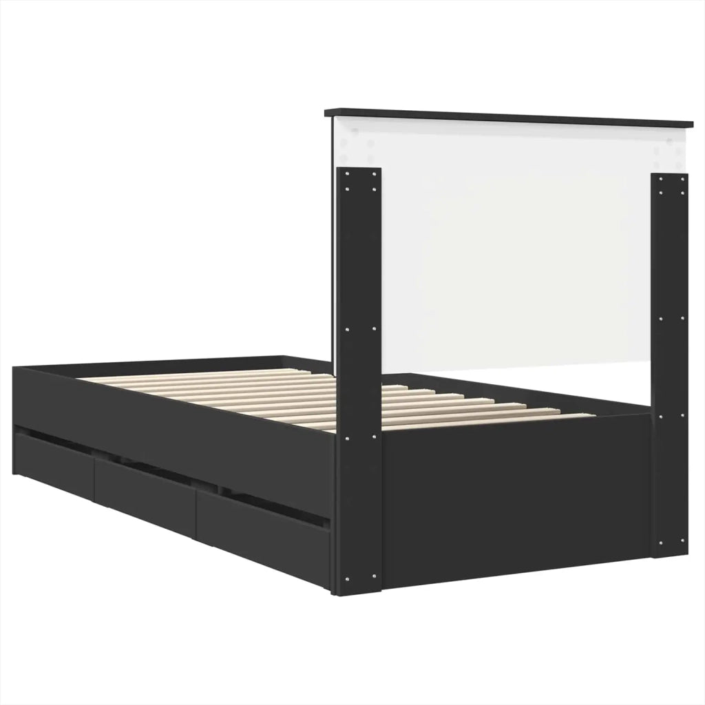 Struttura del letto Nero 90 x 200 cm Legno Ingegnerizzato 3411153