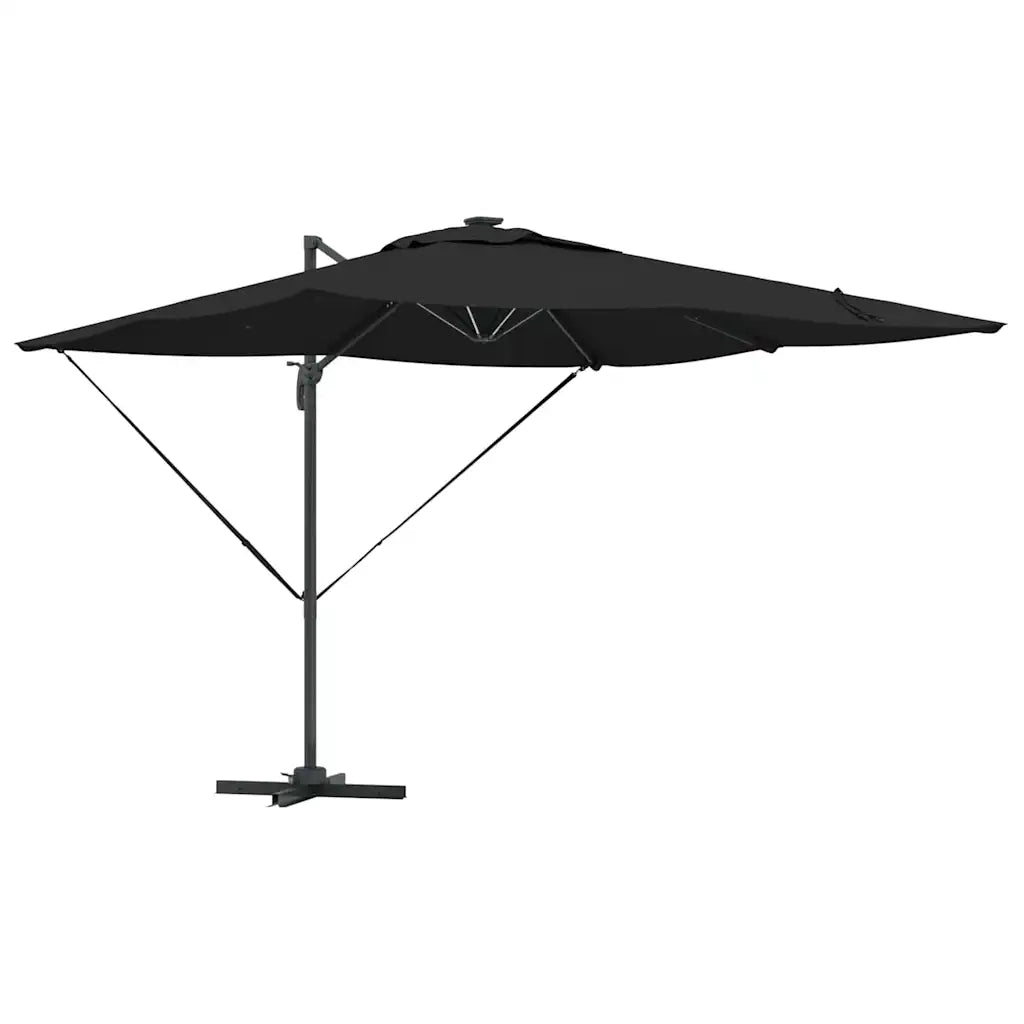 Ombrellone-Ombrello da giardino Nero 286 x 284 x 270 cm Alluminio e Poliestere