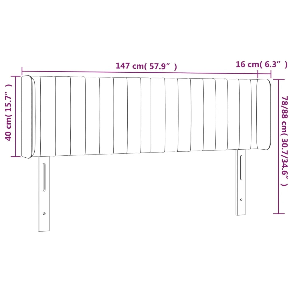Testiera-Testata Decorativa Grigio Chiaro a LED 147x16x78/88 cm in Tessuto 722536