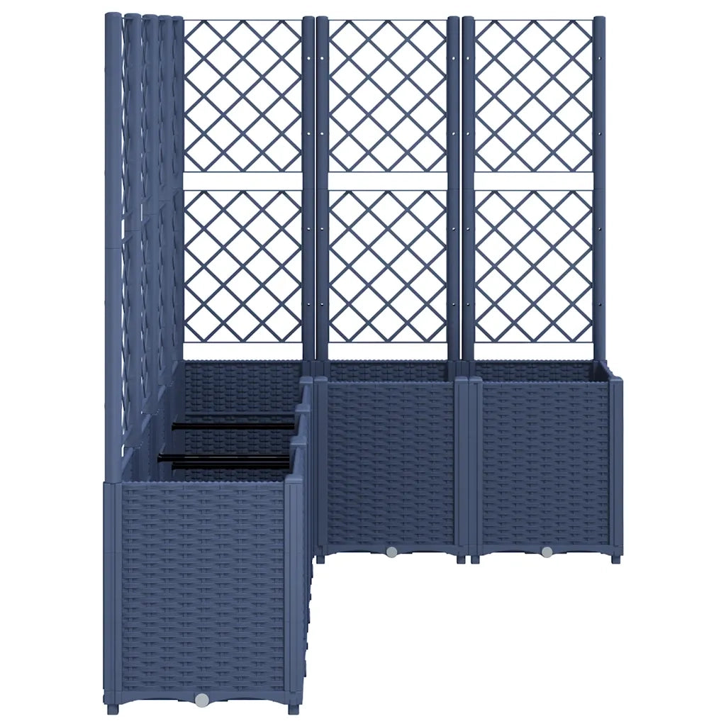 Fioriera Giardino con Graticcio Grigio Blu 160x120x140 cm PP 367876
