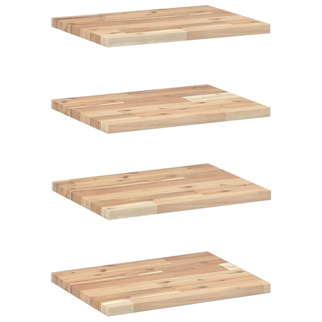 Mensole da Parete 4 pz 40x30x2 cm Legno Acacia Non Trattato 3279366
