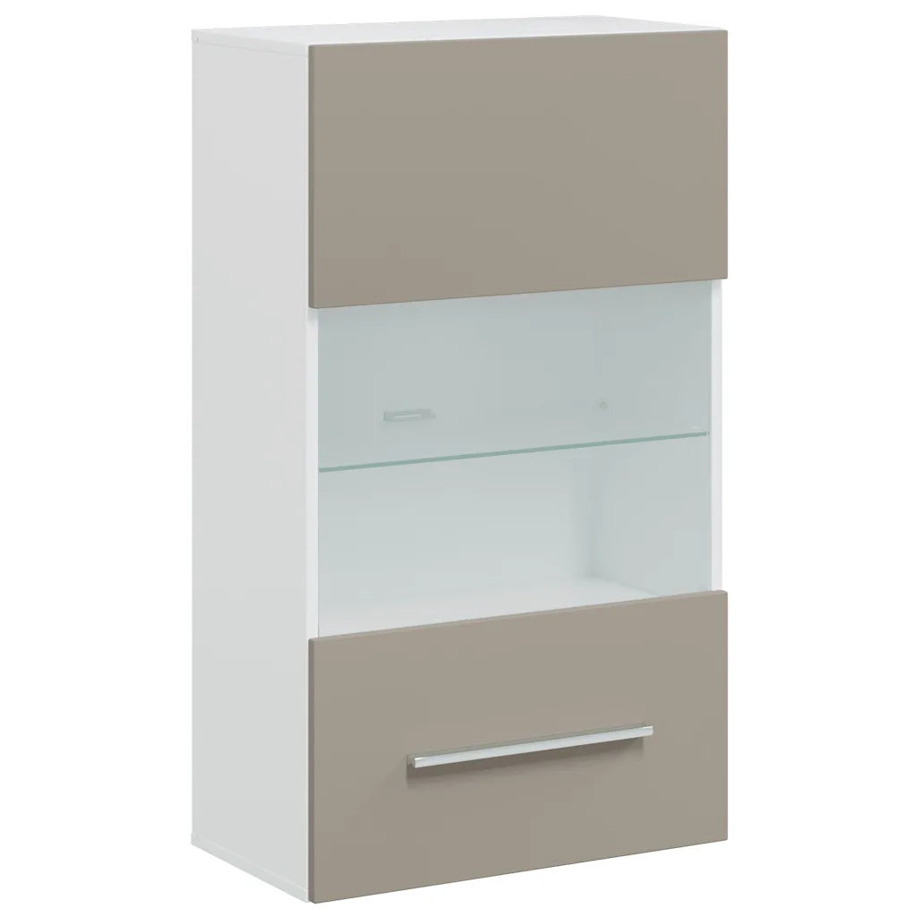 Mobile TV 5 pz con Illuminazione a LED Grigio Pietra Truciolato 3324233