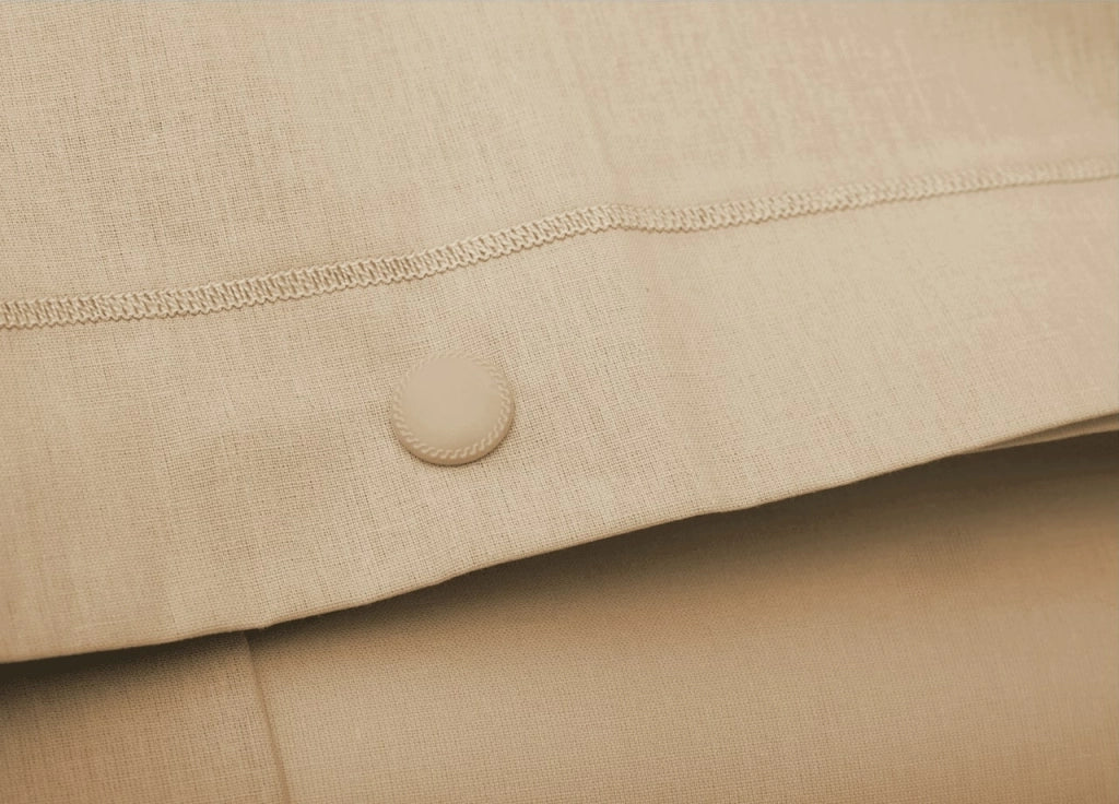 Completo Lenzuola In 100% Cotone In Tinta Unita Made In Italy - Maxi - Beige