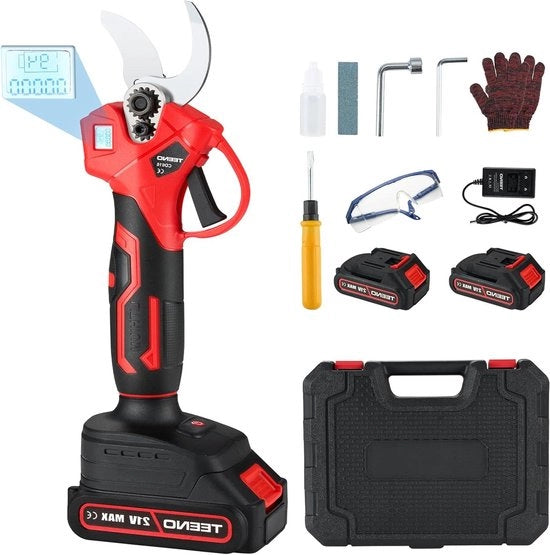 Snoeischaar elettrica a batterie senza fili 30 mm con motor elettronico LCD - 2 x batterie 2000 mAh