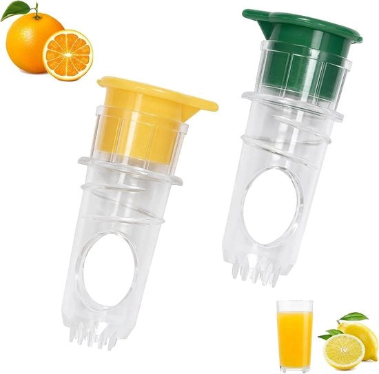 Due pezzi di pressa a mano per agrumi con coperchio in plastica BPA-free per arance, limoni e mandarini