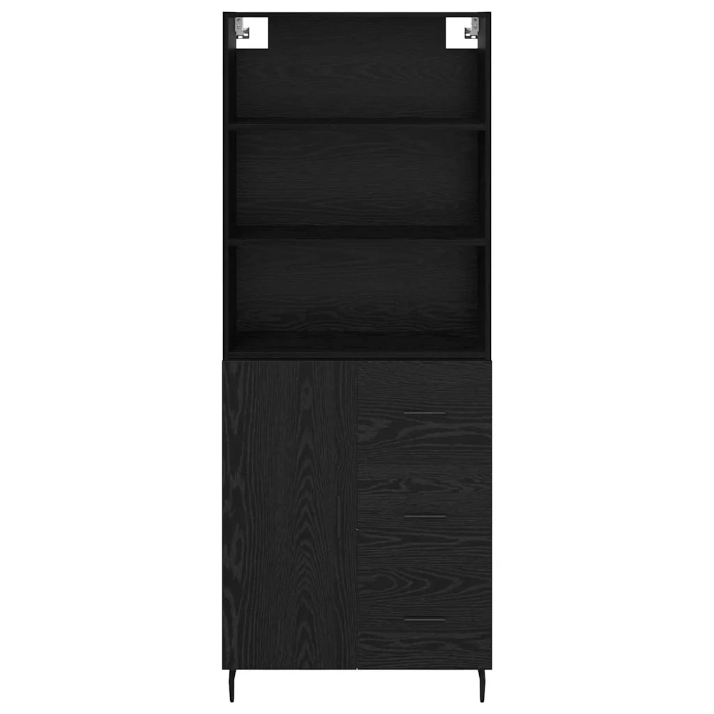 Credenza con cassetto Rovere Nero 69,5 x 34 x 180 cm 3416268