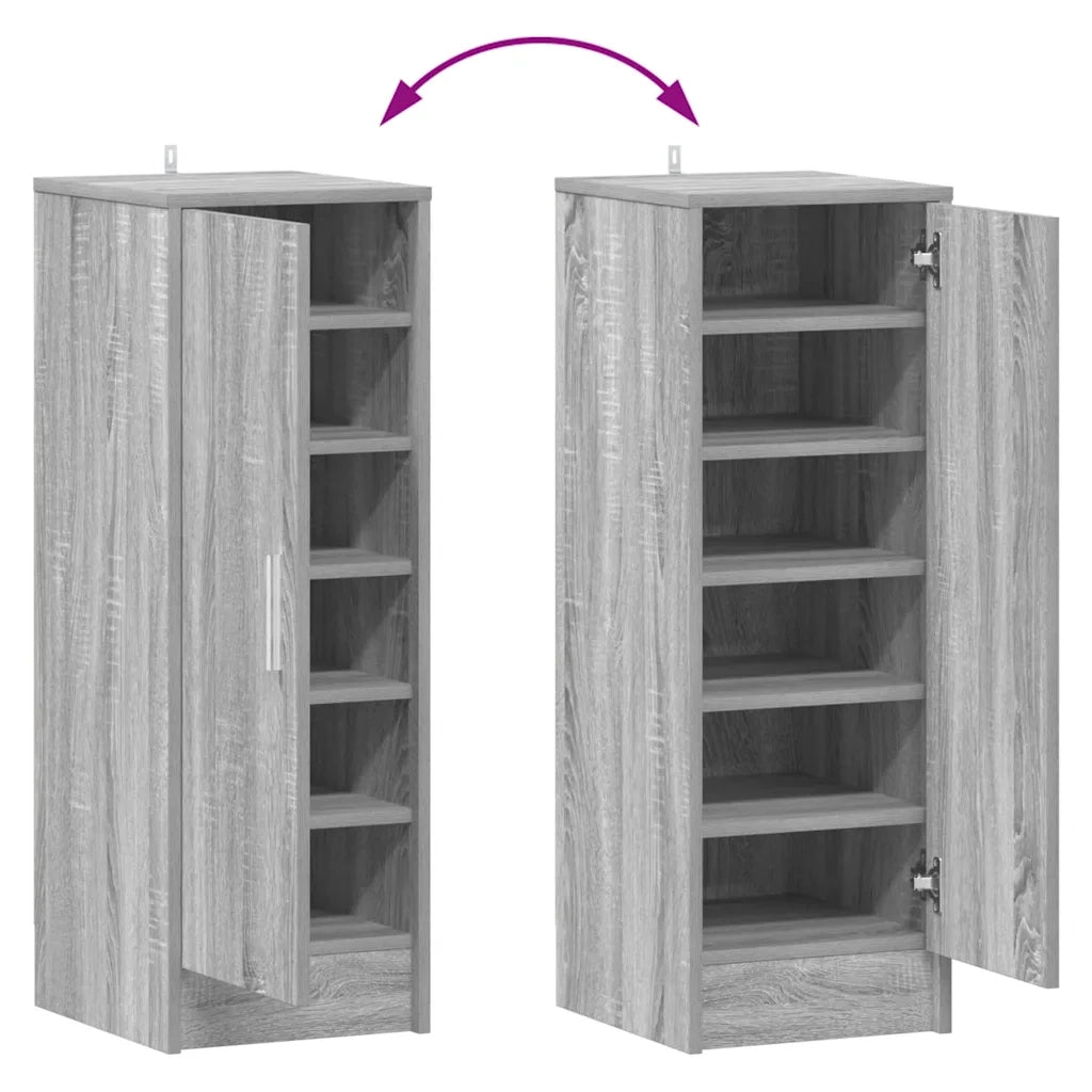 Scarpiera-Scaffale per scarpe Grigio Sonoma 32x35x92 cm in Legno Multistrato