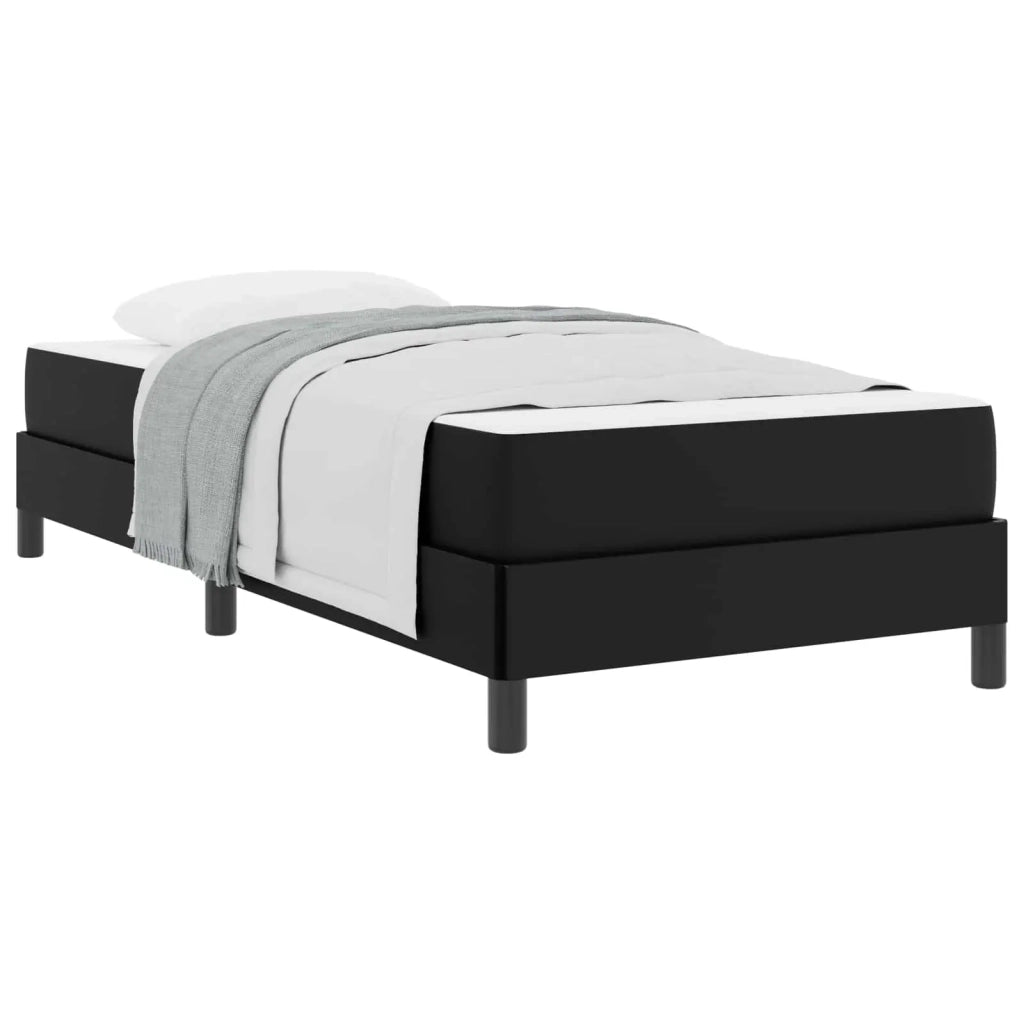Letto singolo | Letto per adulti | Struttura del letto con materasso Nero 90 x 200 cm Tessuto