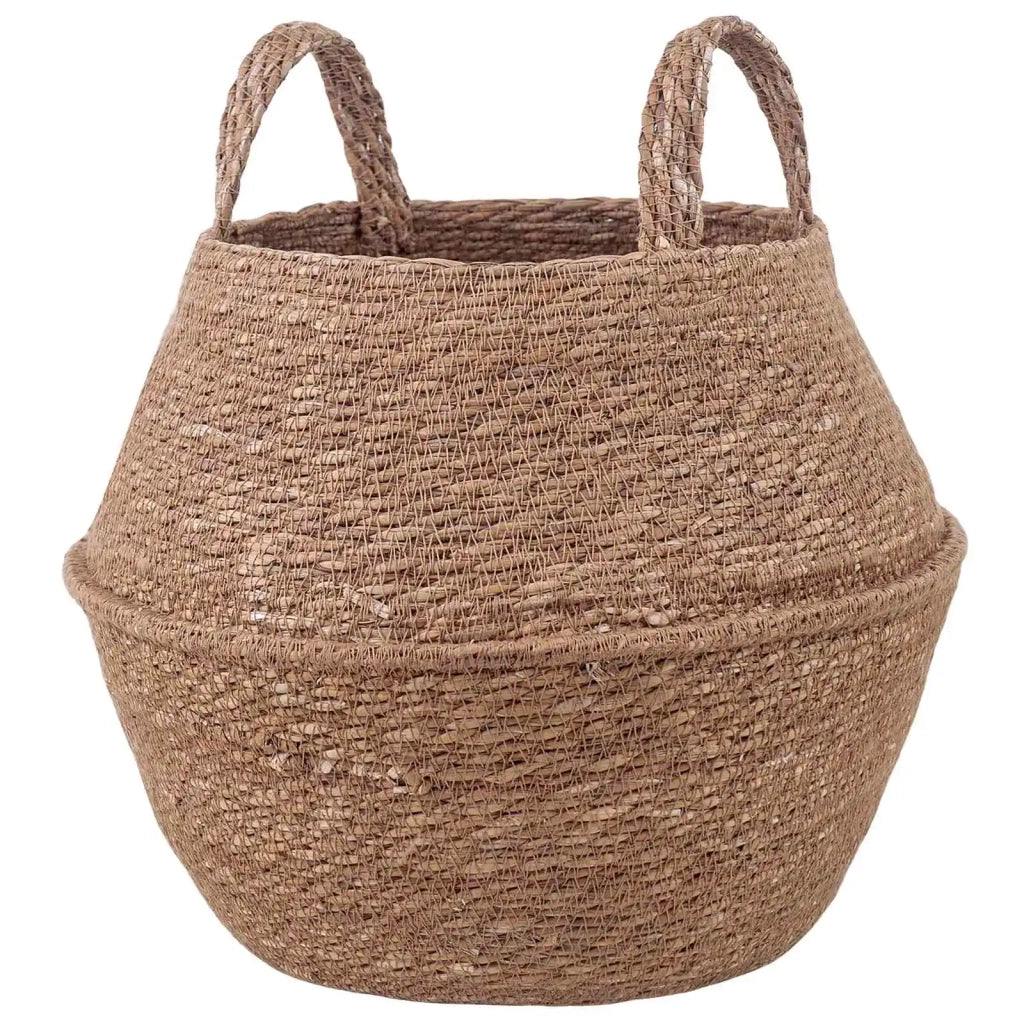 Vaso da fiori con manici Naturale Ø 32 x 32 cm 100% Erba marina 42012256