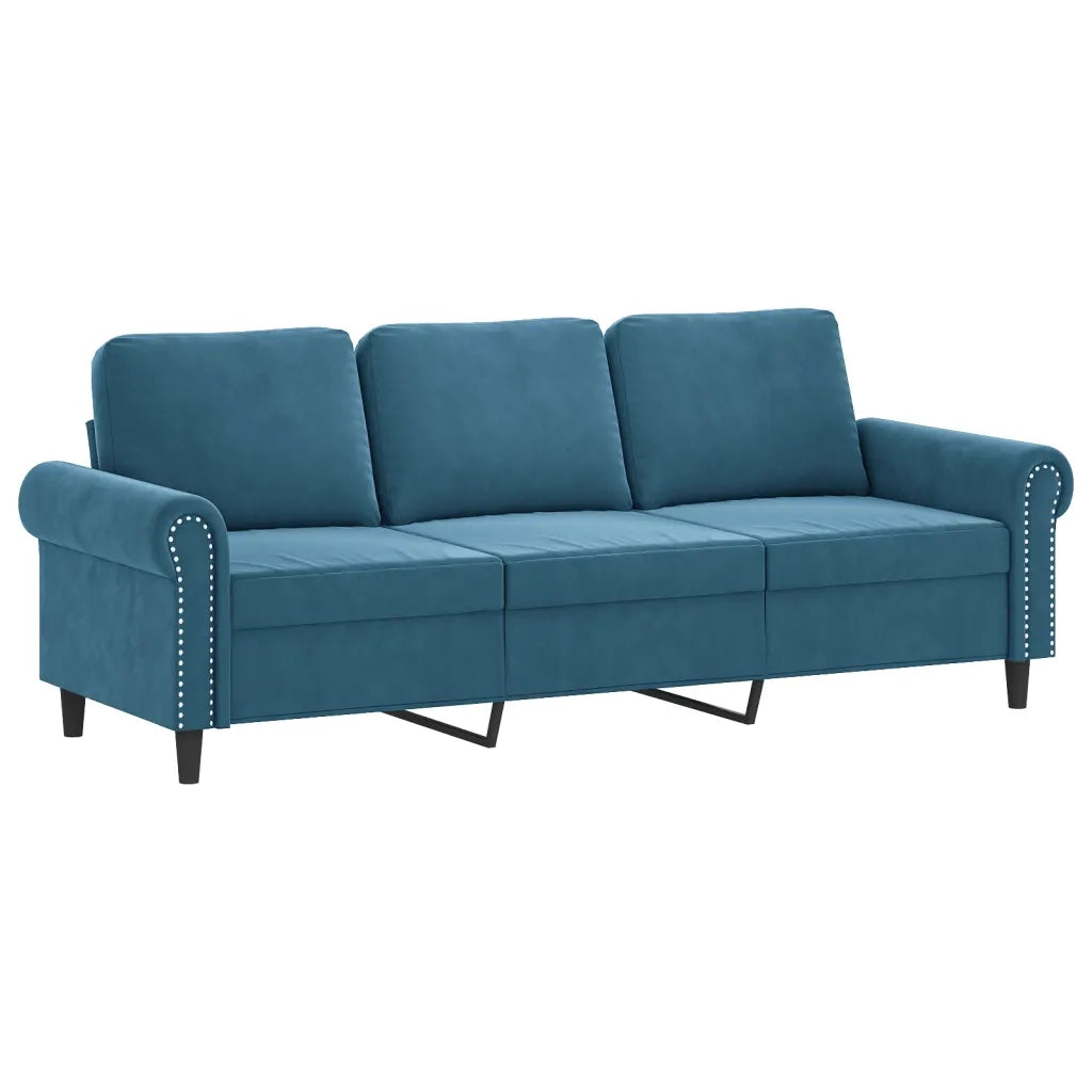 Set di Divani 4 pz con Cuscini Blu in Velluto 3202189