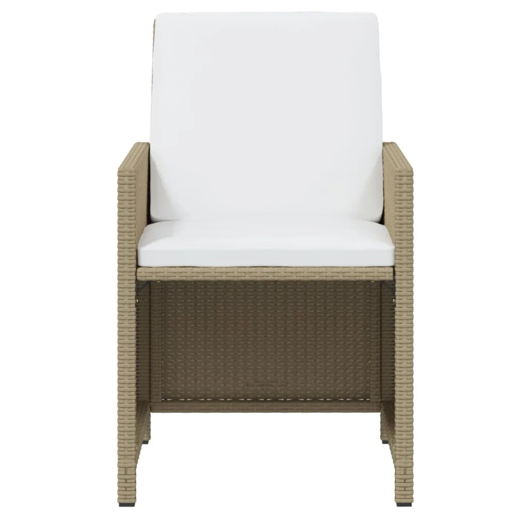 Set da Pranzo da Giardino 11 pz con Cuscini in Polyrattan Beige 3095608