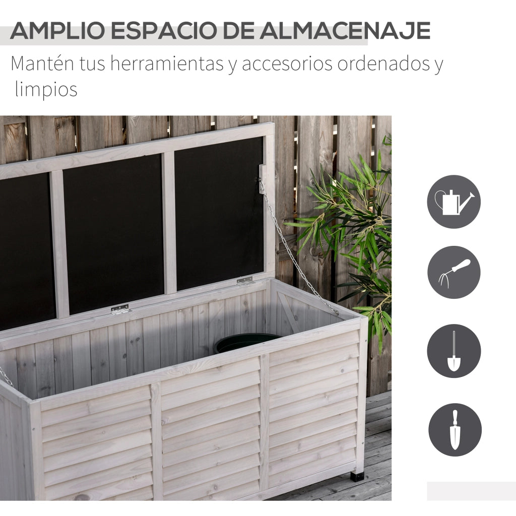 Cassa per Giardino in Legno ¨C Minimal ¨C 127x56x60 cm Grigio