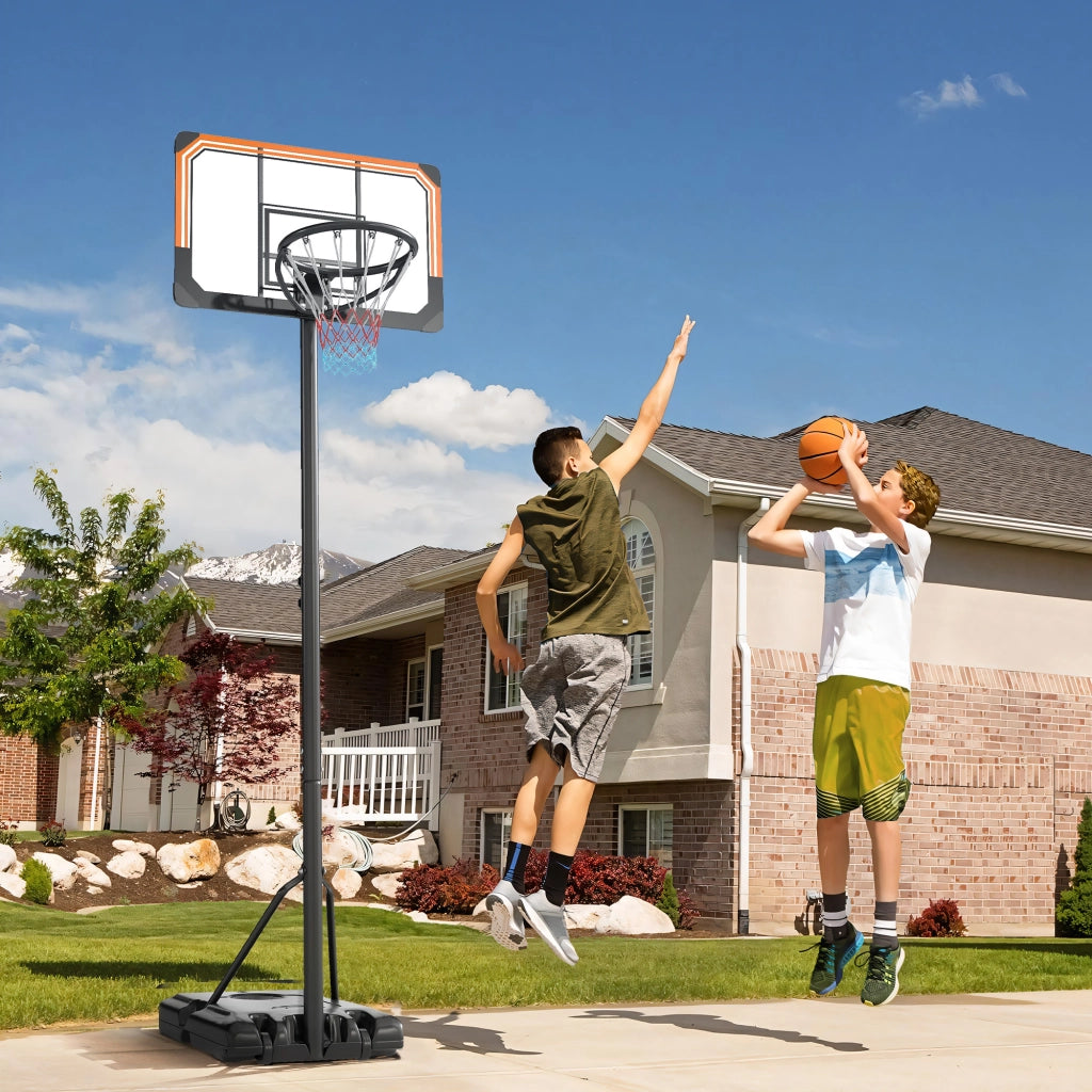 Canestro da Basket Regolabile per Esterno ¨C Zephmum ¨C Nero 182-213 cm