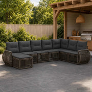 Set Divano da Giardino 8 pz Grigio e Grigio Scuro polyrattan 3435509