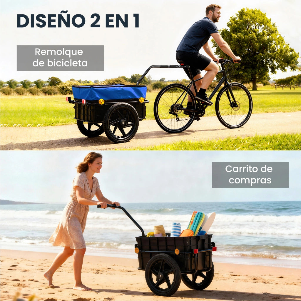 Rimorchio per Bicicletta ¨C Minimal ¨C Blu 144x59x80 cm