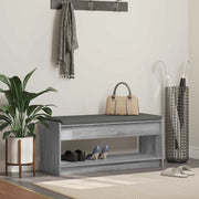 Panca per ingresso con cuscino-Sgabello-Panca da Corridoio Grigio Sonoma 103 x 38 x 45 cm