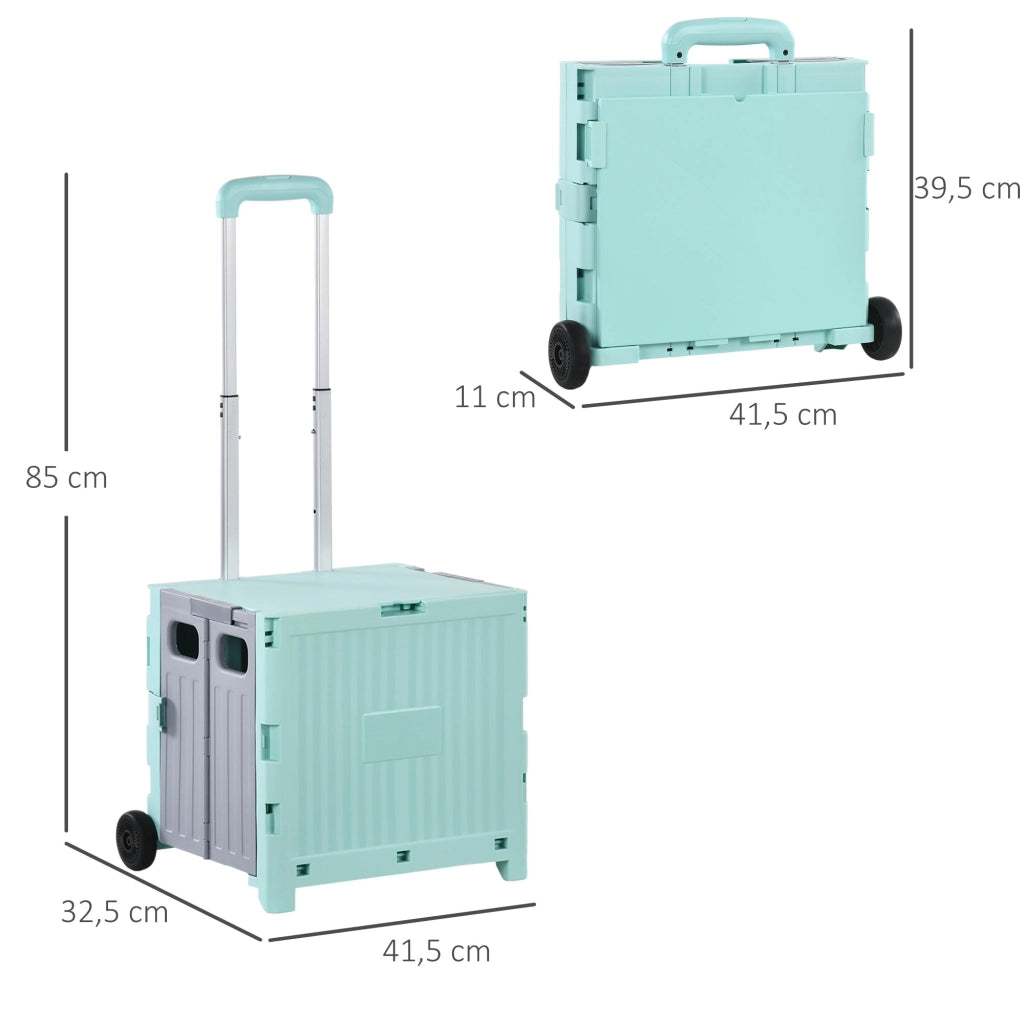 Carrello Spesa 2 Ruote ¨C Xylo ¨C Capacit¨¤ 32L Manico Regolabile 41,5x32,5x85cm Verde