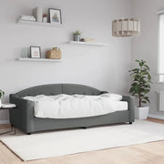 Divano Letto con Materasso Grigio Scuro 90x190 cm in Tessuto 3197523