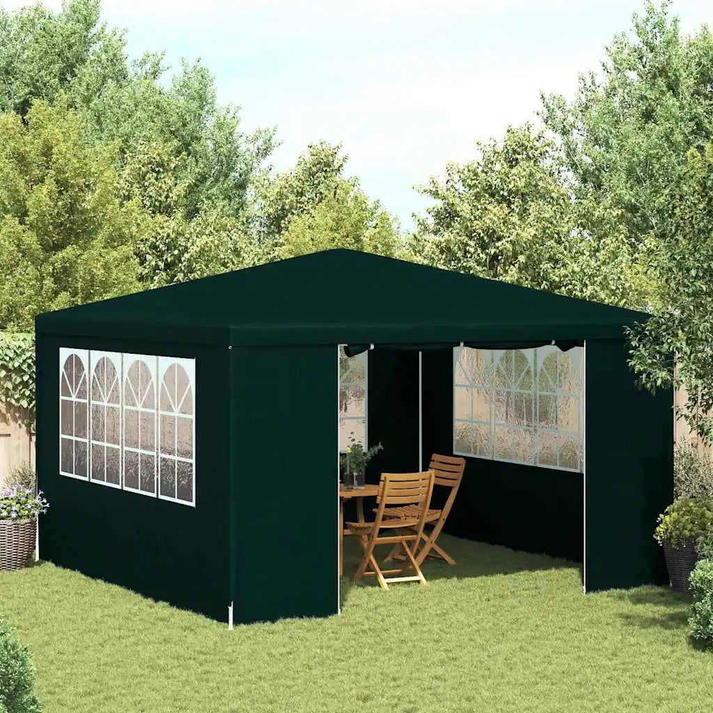 Gazebo Professionale con Pareti 4x4 m Verde 90 g/m² 48536