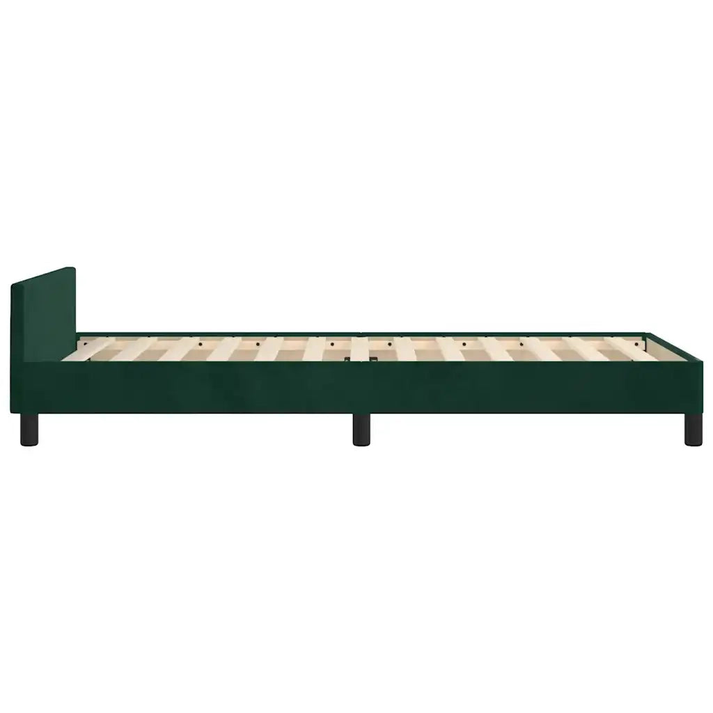Letto singolo | Letto per adulti | Giroletto senza Materasso Verde Scuro 100x200 cm in Velluto