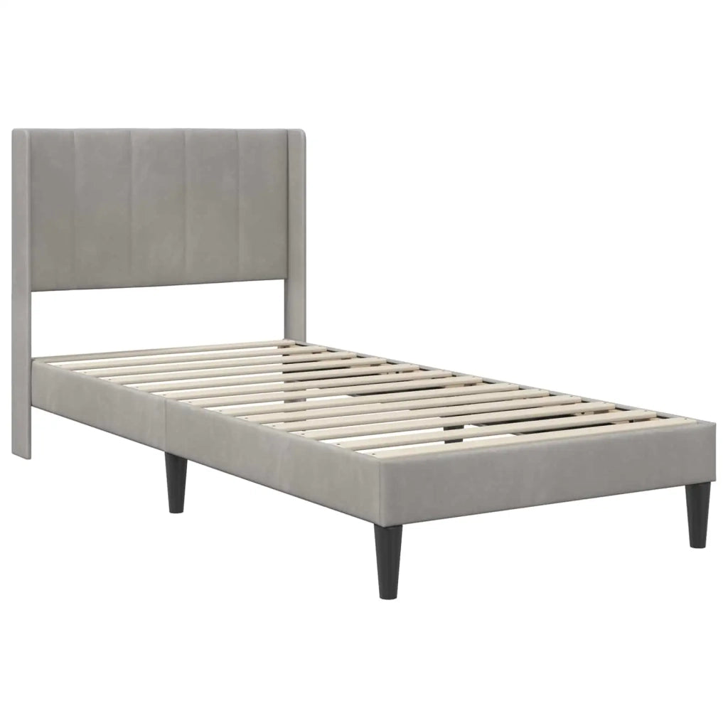 Struttura letto con materasso Grigio chiaro 90 x 190 cm Velluto 3415244