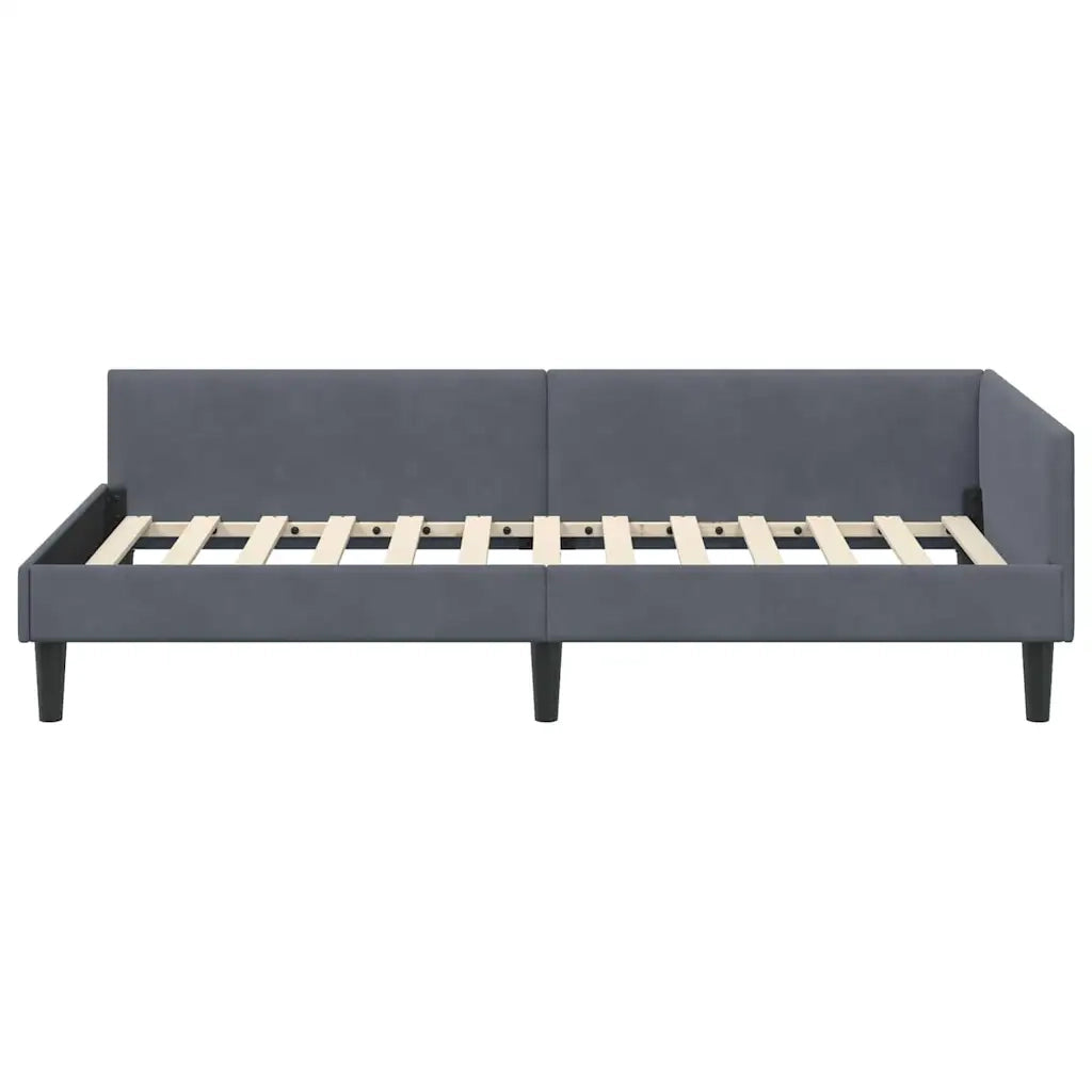 Cornice del letto ad angolo Grigio scuro 90 cm x 190 cm