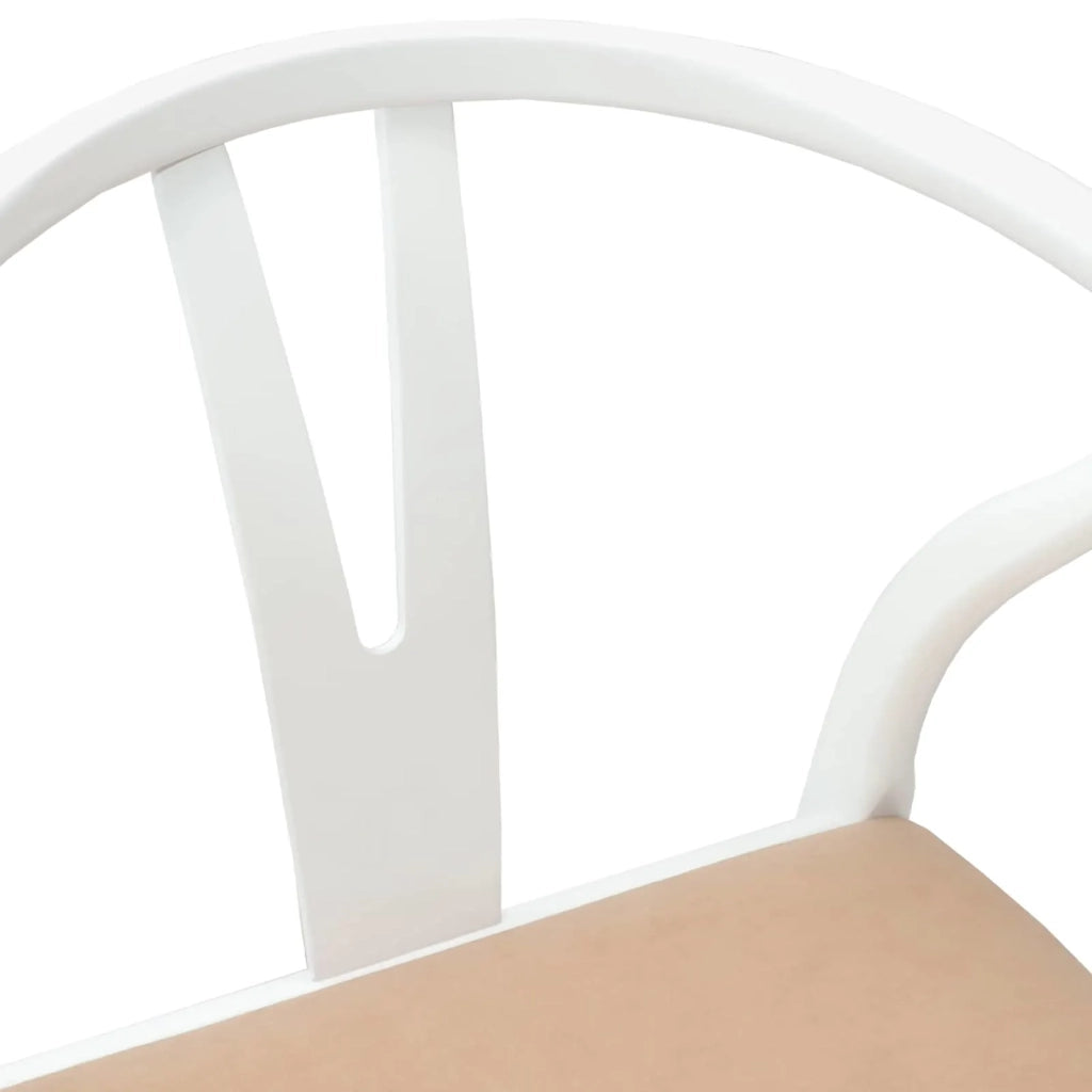 Sedia da pranzo 2 pcs Bianco e marrone Legno di gomma solido 42020418