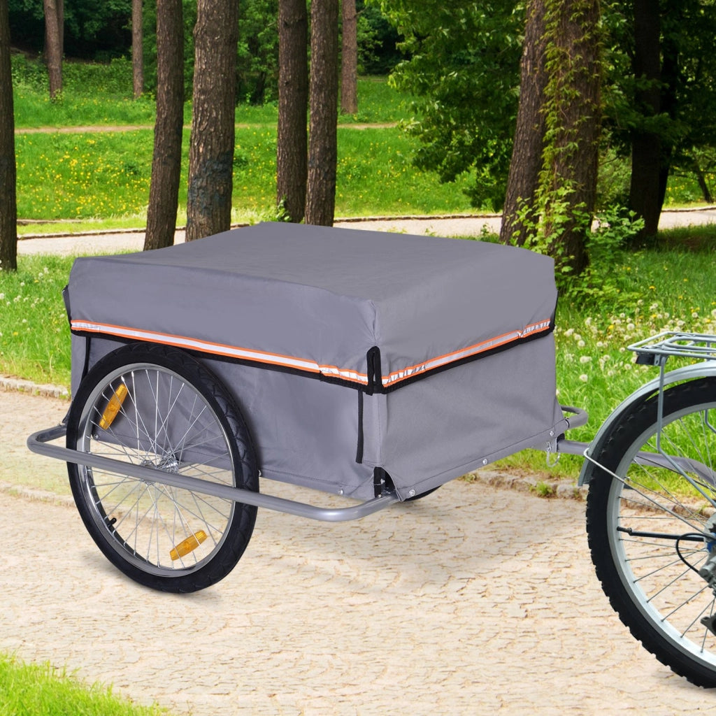 Carrello Trasporto Bici Pieghevole ¨C zephmum ¨C Grigio 140x88x60 cm