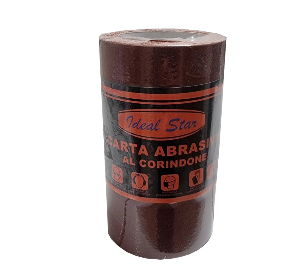 MINI ROTOLO CARTA ABRASIVA IDEAL STAR grana 100 - rotolo mm 115x5mt - IDEAL STAR