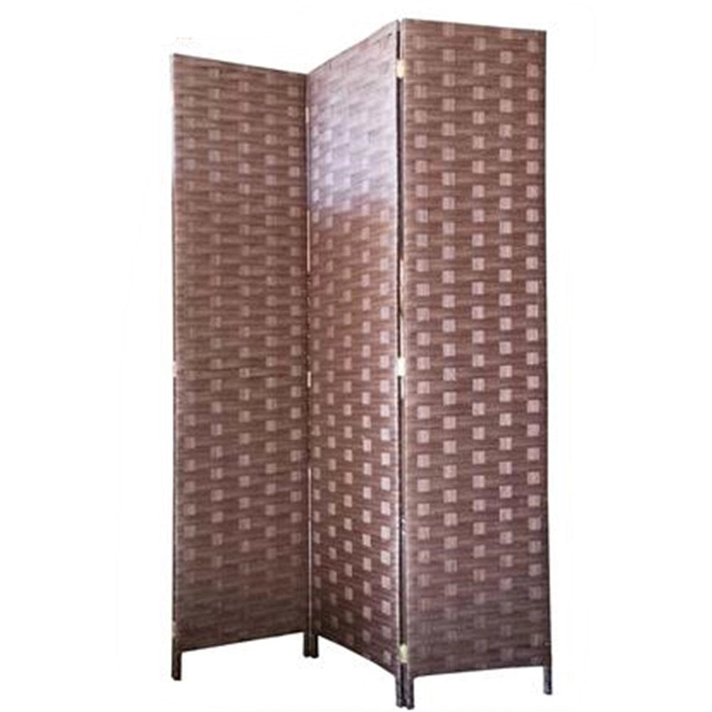 Trade Shop - Separe' A 3 Ante Pannelli Double Face Marrone Paravento Divisorio Ambienti Sep05 242589 -