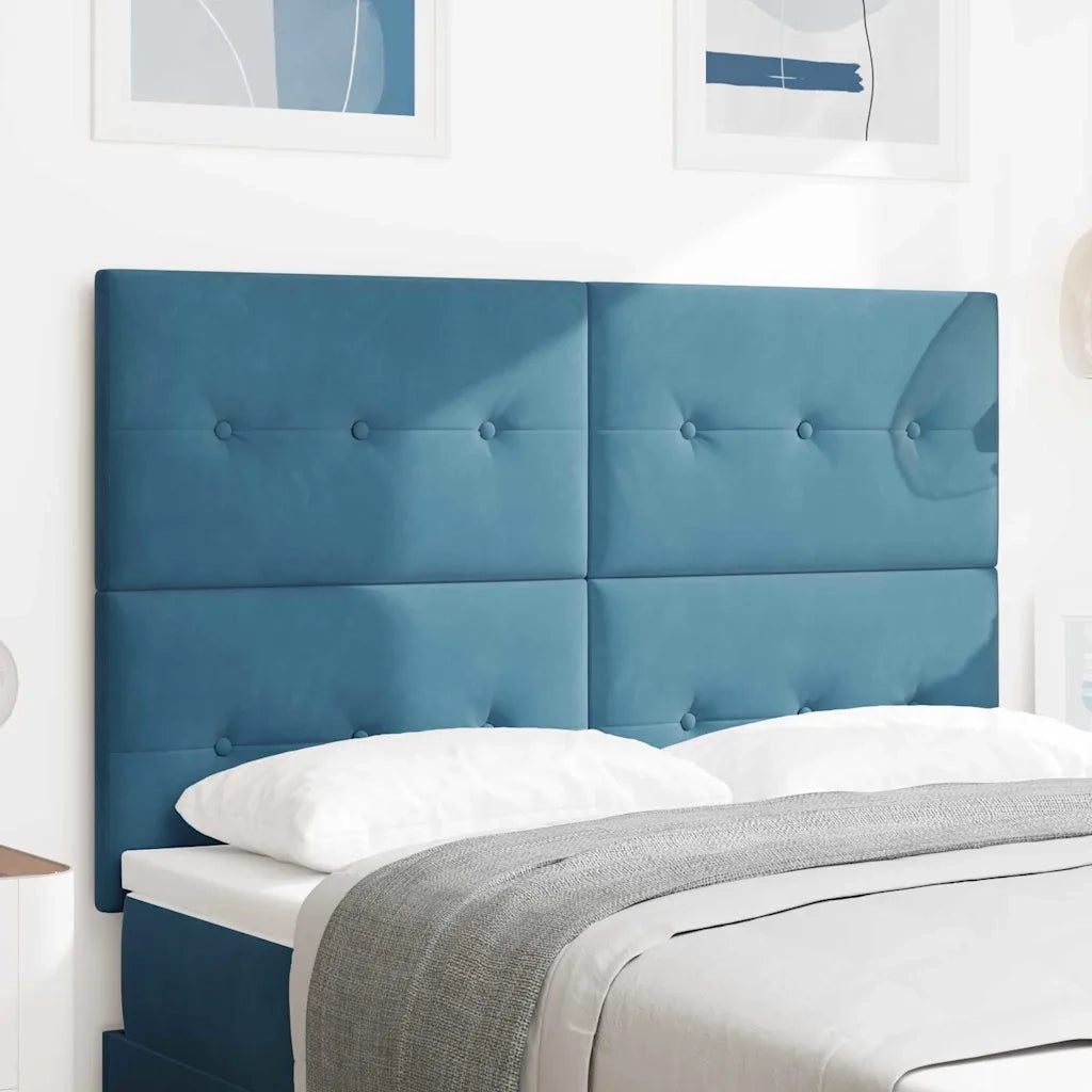 Testiera | Testata LED con strisce LED Blu 144 cm Velluto