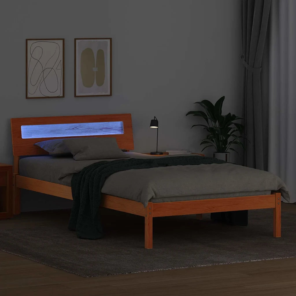 Struttura del letto-Giroletto Marrone cerato 75 x 190 cm Pino massello 779332