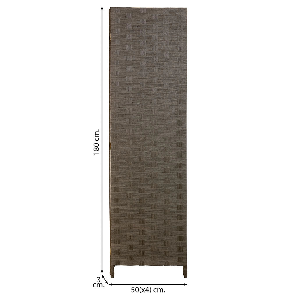 Biombo de papel trenzado 4 hojas 50(x4)x3x180h cm