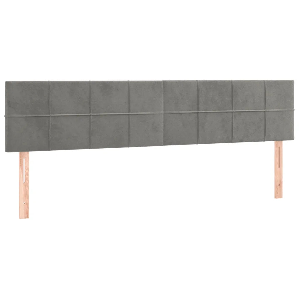 Testiera 2 pz-Set di 2 Testata-Testiera Decorativa Grigio Chiaro 90x5x78/88 cm in Velluto 650297
