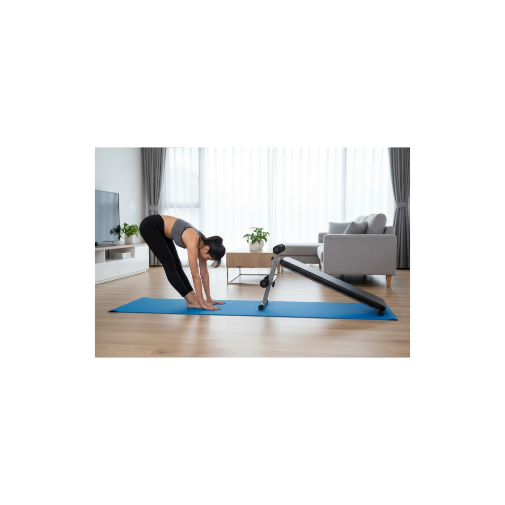 Planche à abdominaux O'Fitness - Dimensions : 137 x 33,5 x 73 cm - Idéal pour une activité physique à la maison