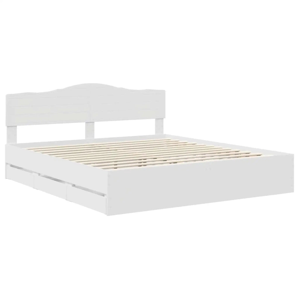 Struttura del letto-Giroletto-Rete del Letto Bianco 180 x 200 cm Legno Ingegnerizzato 949479
