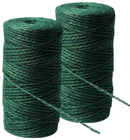 Tessuto di juta per giardino 200 m - Corda per piante - Corda per giardinaggio - Corde per giardinaggio - Sostituto di corda per piante - Materiale ecologico - Resistente alla corrosione - Antiusura
