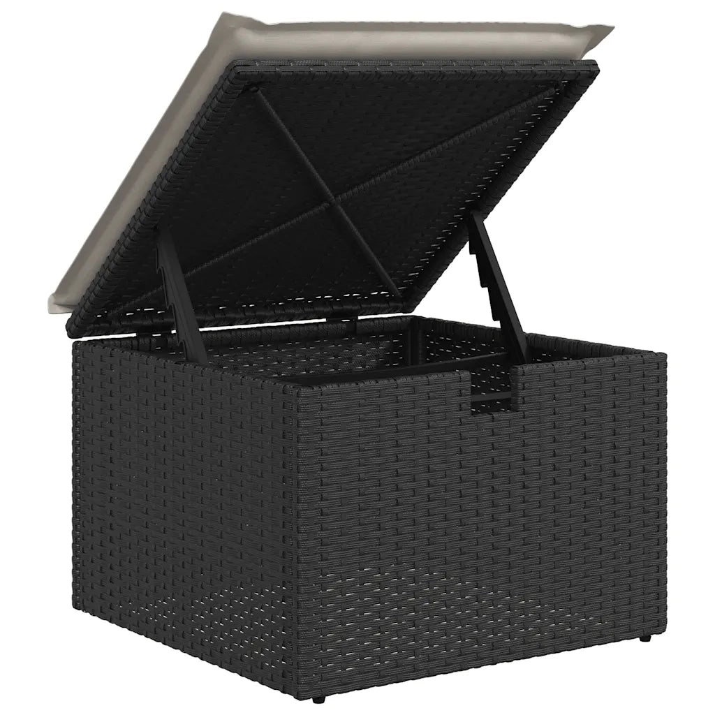 Set Divani da Giardino con Cuscini 7pz Nero Polyrattan 3325602