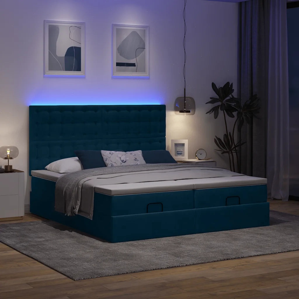 Struttura Letto Pouf con Materassi 160x200 cm Velluto 3314655