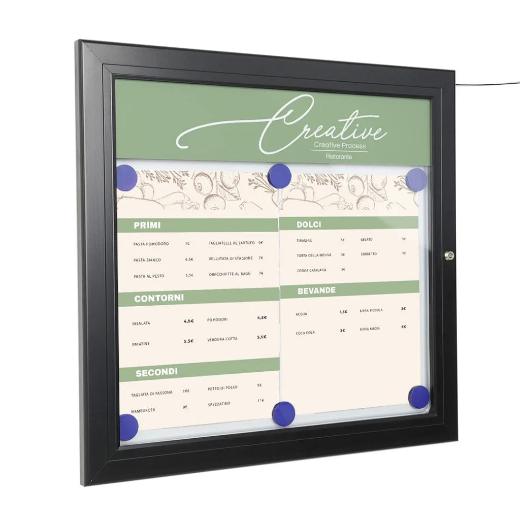 Bacheca per esterni porta Menu nera - 4xA4