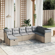 Set Divano da Giardino 8 pz con Cuscini Beige Misto Polyrattan 3263275