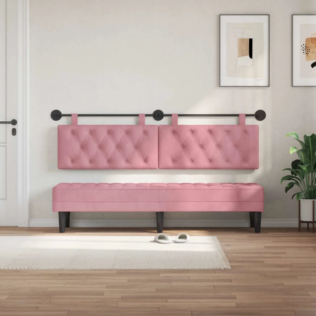Testiera sospesa Con luce LED Rosa Velluto 42032196