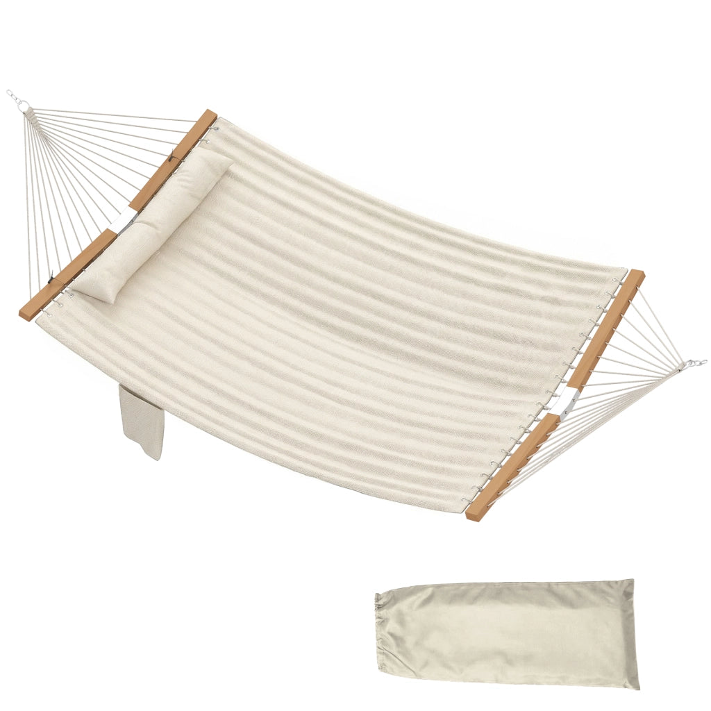 Amaca da giardino con testiera e tasche ¨C Minimal ¨C 200x140cm, due strati, legno