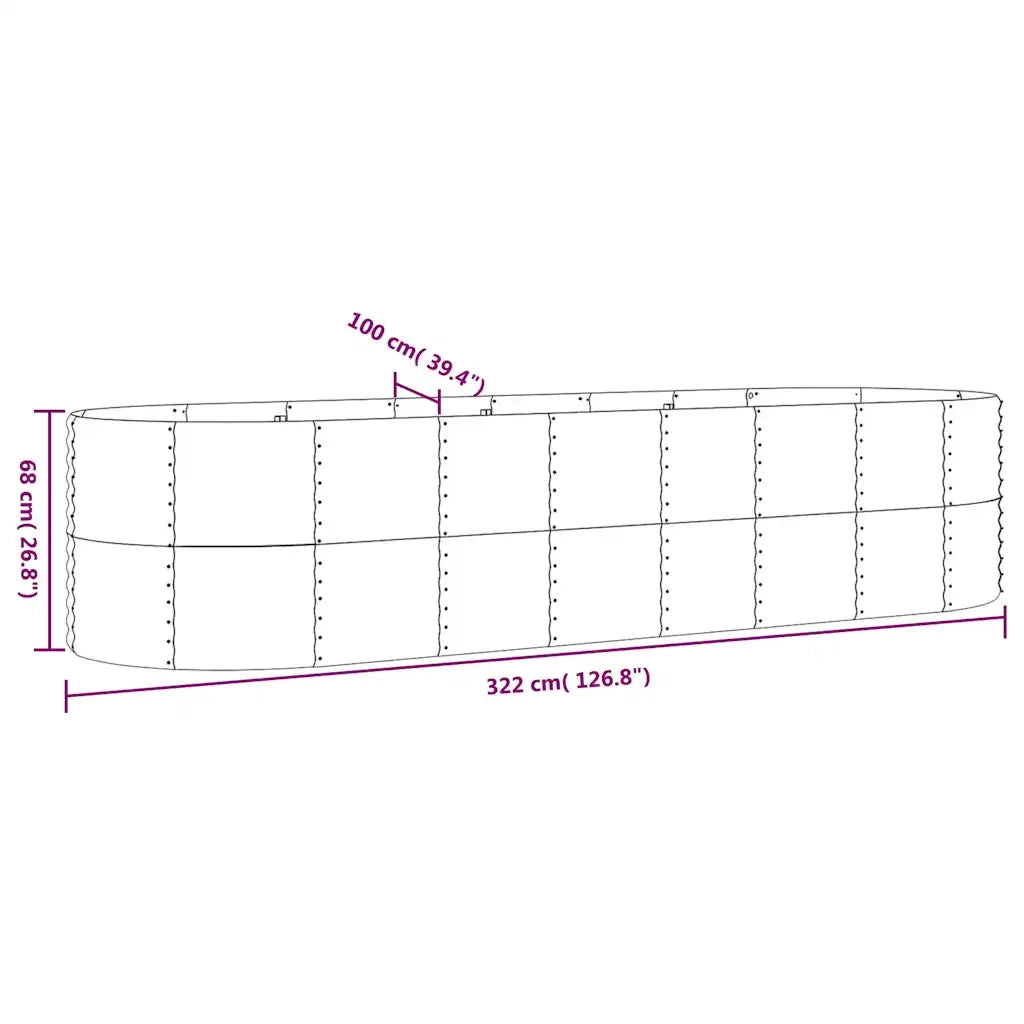Letto da Giardino in Acciaio Zincato 322x100x68 cm Antracite 319071
